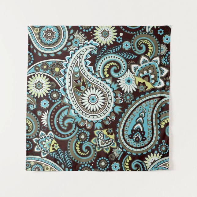 Oriental Paisley Vintage Seamless Pattern Tapestry (Front)