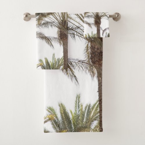 Oriental Palm Trees 1 tropical wall art  Bath Towel Set