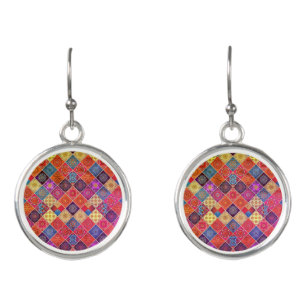 Oriental pattern earrings