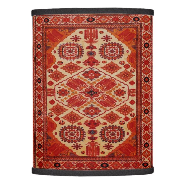 Oriental Pattern Lamp Shade with Black Trim (Front)