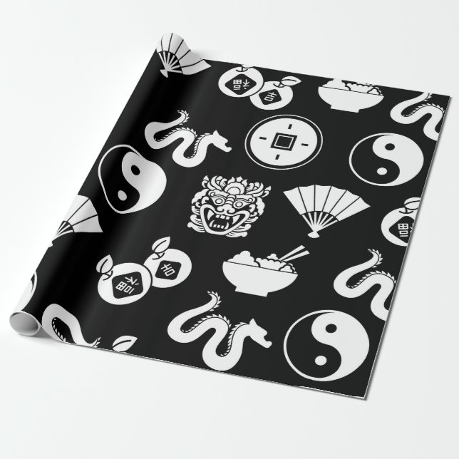 Oriental Pattern Wrapping Paper (Unrolled)