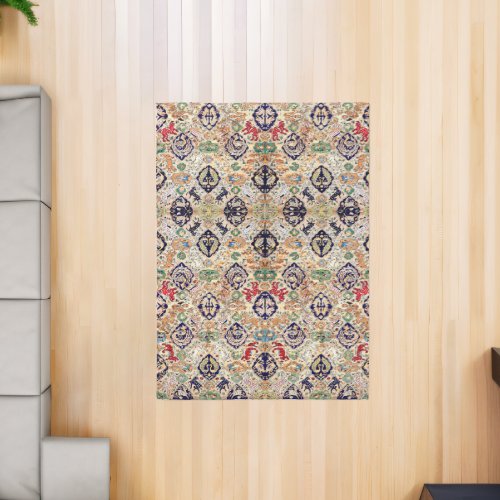 Oriental Persian Antique Tapestry Print Pattern Rug