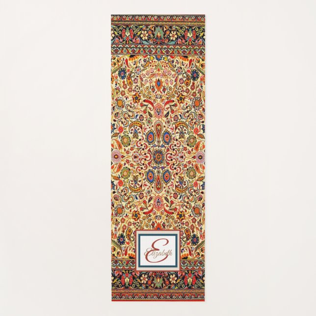 Oriental Persian Carpet Monogram- Personalized Yoga Mat (Front)