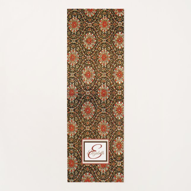 Oriental, Persian Carpet Monogram- Personalized Yoga Mat (Front)