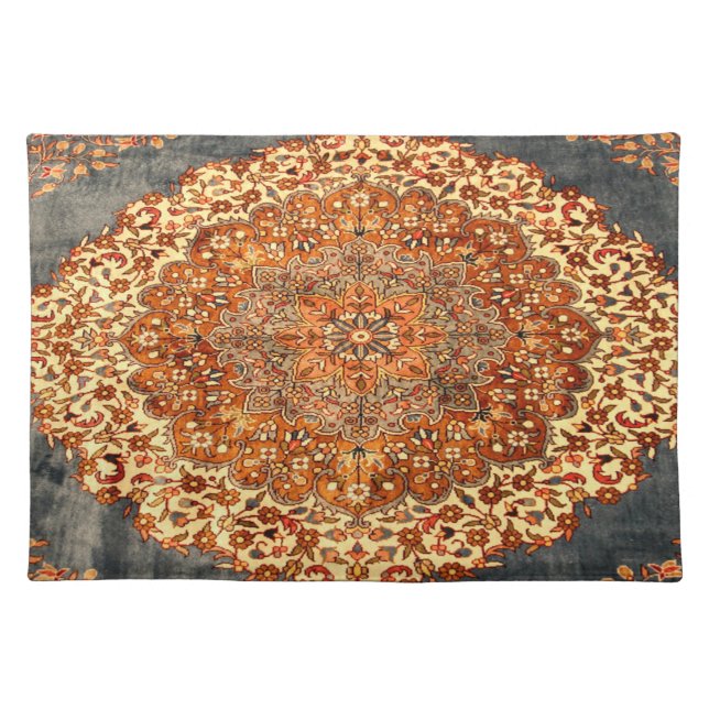 Oriental   Persian  Carpet  Pattern Cloth Placemat (Front)