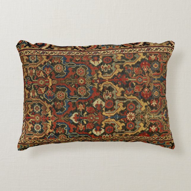 Oriental Persian Carpet with Floral Motifs Accent Pillow (Front)