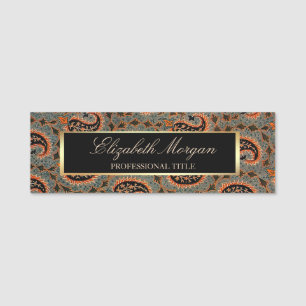Oriental Persian , Paisley Pattern, Frame Name Tag