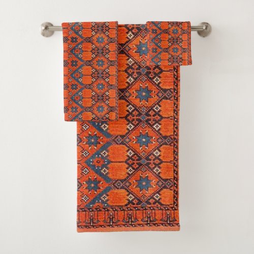 Oriental Persian Turkish  Carpet Bath Towel Set