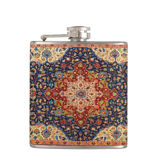 Oriental Persian Turkish Carpet  Pattern Flask (Front)