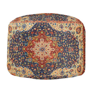 Oriental  Persian Turkish Carpet Pattern Pouf
