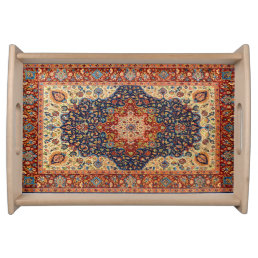 Oriental Persian Turkish Carpet Pattern Serving Tray