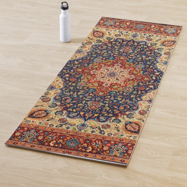 Oriental Persian Turkish Carpet  Pattern Yoga Mat (In Situ)