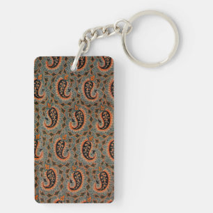 Oriental Persian , Turkish Paisley Pattern,Carpet Keychain