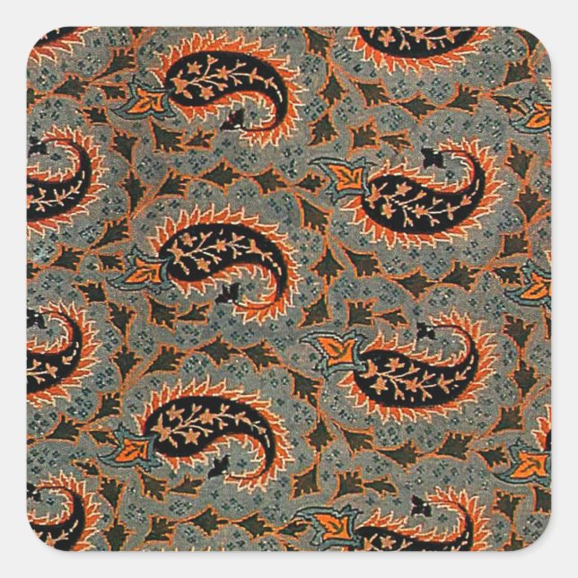 Oriental Persian , Turkish Paisley Pattern Square Sticker (Front)