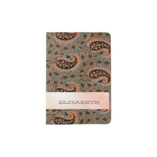 Oriental Persian , Turkish Paisley -Personalized Passport Holder