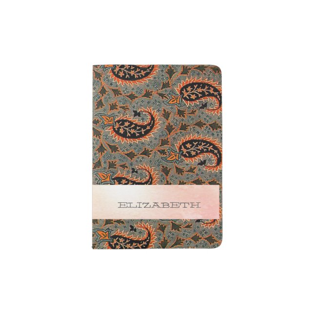 Oriental Persian , Turkish Paisley  -Personalized Passport Holder (Front)