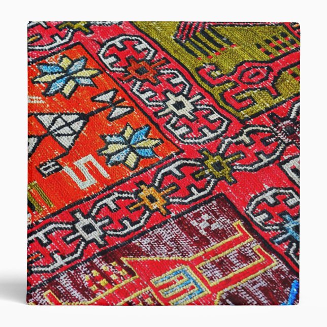 Oriental Persian , Turkish Pattern, Carpet 3 Ring Binder (Front)