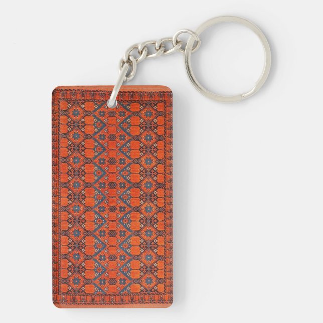 Oriental Persian Turkish  Pattern,Carpet Keychain (Back)
