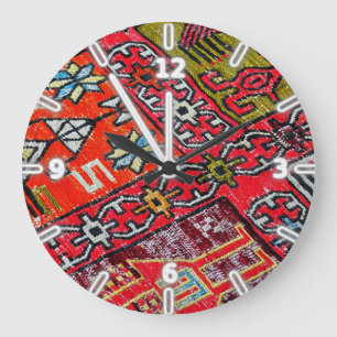 Oriental Persian , Turkish Pattern, Carpet Large Clock