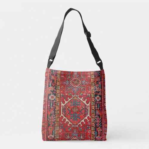 Oriental Persian  Turkish Pattern Carpet Red Crossbody Bag