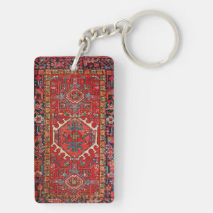 Oriental Persian Turkish  Pattern,Carpet, Red Keychain