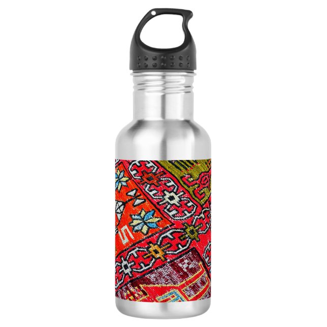 Oriental Persian , Turkish Pattern, Carpet Stainless Steel Water Bottle (Front)