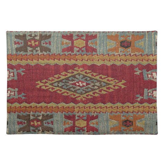 Oriental Persian Turkish Pattern Kilim Cloth Placemat | Zazzle.com