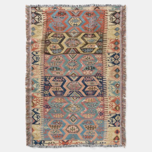 Oriental Persian Turkish Rug Antique Kilim Throw Blanket Zazzle