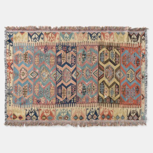 Oriental Persian Turkish Rug Antique Kilim Throw Blanket