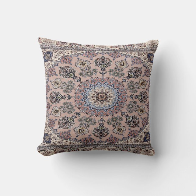 Oriental Persian Turkish Rug Carpet Throw Pillow (Front)