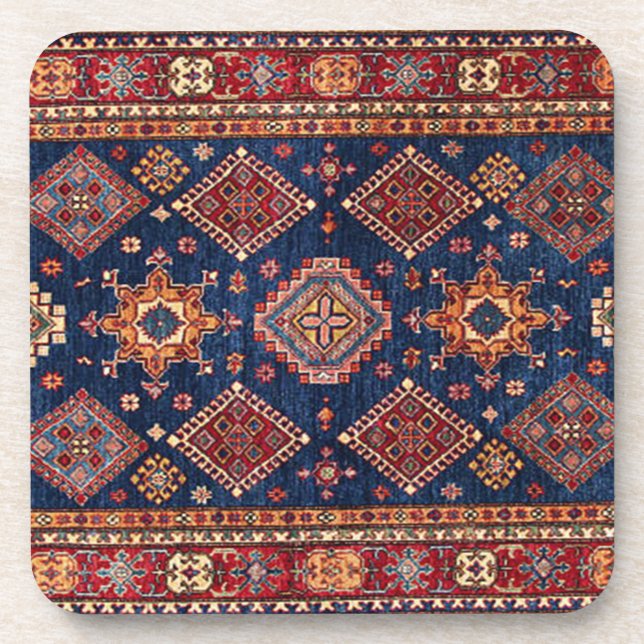 Oriental Persian Turkish Rug Pattern Beverage Coaster (Front)