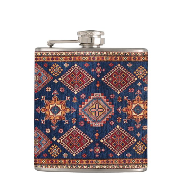 Oriental Persian Turkish Rug Pattern Flask (Front)