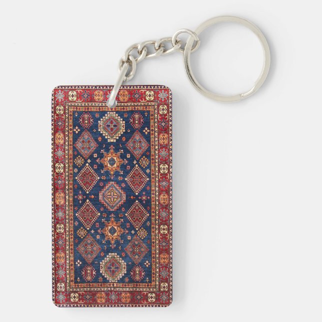 Oriental  Persian Turkish Rug Pattern Keychain (Back)