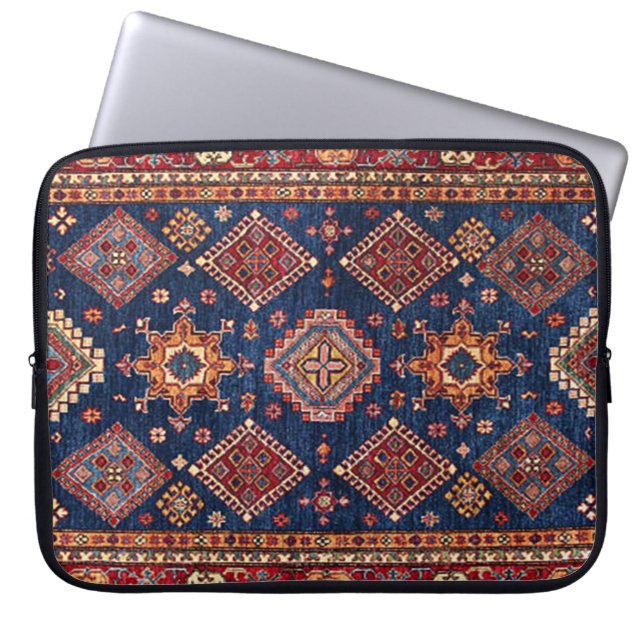 Oriental Persian Turkish Rug Pattern Laptop Sleeve (Front)