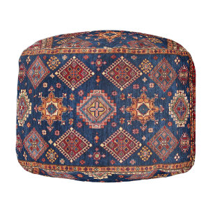 Oriental  Persian Turkish Rug Pattern Pouf
