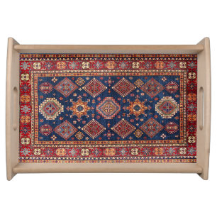 Oriental Persian Turkish Rug Pattern Serving Tray