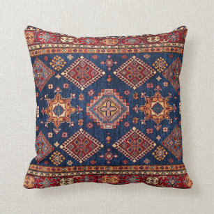 Oriental Persian Turkish Rug Pattern Throw Pillow