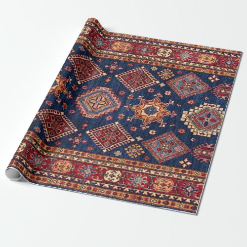 Oriental Persian Turkish Rug Pattern Wrapping Paper