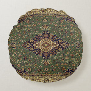 Oriental Persian Turkish Rug Round Pillow