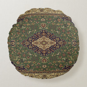 Oriental Persian Turkish Rug Round Pillow