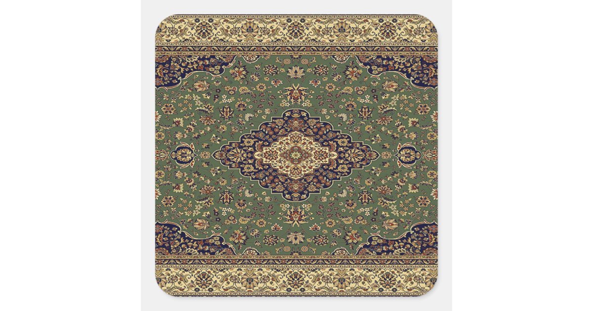 Turkish Rug Sticker Oriental Persian Turkish Rug Square Sticker | Zazzle