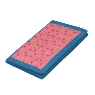 Oriental Pink Sakura Japan Triangle Geometric Trifold Wallet