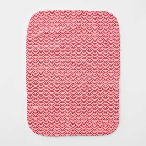 Oriental Pink Sakura Koinobori Fish Scale Pattern Baby Burp Cloth