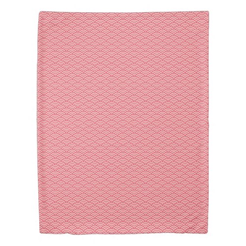 Oriental Pink Sakura Koinobori Fish Scale Pattern Duvet Cover