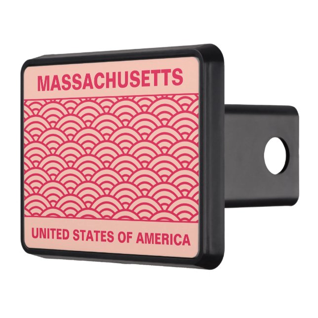 Oriental Pink Sakura Koinobori Fish Scale Pattern Hitch Cover (Left)