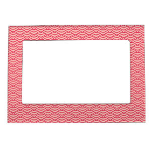 Oriental Pink Sakura Koinobori Fish Scale Pattern Magnetic Frame