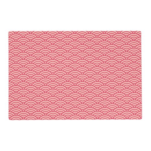 Oriental Pink Sakura Koinobori Fish Scale Pattern Placemat