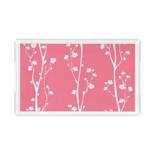 Oriental plum blossom pattern acrylic tray (Front)
