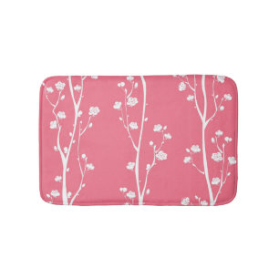 Oriental plum blossom pattern bathroom mat