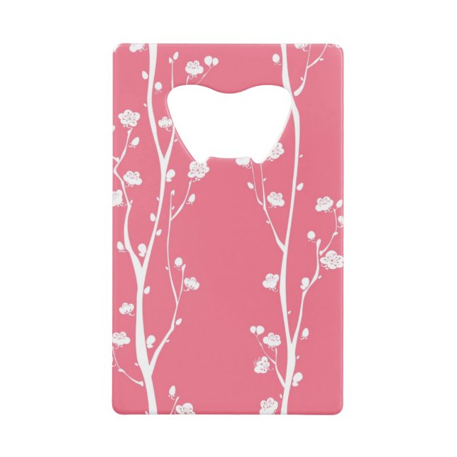 Oriental plum blossom pattern credit card bottle opener (Front)